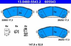 ATE set placute frana, frana disc ATE 13.0460-5543.2 (13.0460-5543.2)