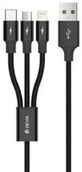 DEVIA Cablu Devia Kintone Series 3 In 1 Tube USB la Lightning MicroUSB si Type-c 1.2m Black (DCKSTULMTB)