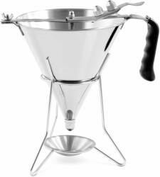 Royal Catering Díszítő tölcsér - 1, 8 l - nemesacél - 3 töltőheggyel - állvány csepegtető tállal (RC-OF04)