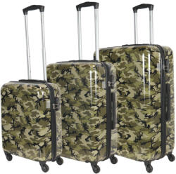Benzi Army zöld terepmintás 4 kerekű 3 részes bőrönd szett (BZ5494-szett-zold)