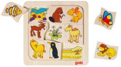 Goki Joc puzzle de asociere Casutele animalelor 2 - mama Puzzle