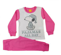  Pamut pizsama Snoopy mintával (98) - pink - babyshopkaposvar