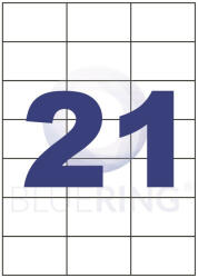 BLUERING Etikett címke, 70x42, 3mm, 100 lap, 21 címke/lap Bluering® (BRET124) - iroszer24