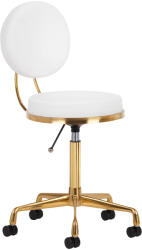 Háttámlás kozmetikai szék H5 Gold - fehér