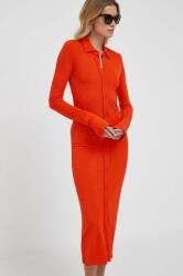 Calvin Klein ruha narancssárga, midi, egyenes - narancssárga S