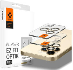 Apple Spigen "tR EZ Fit Optik Pro" Apple iPhone 14 Pro/14 Pro Max Tempered kameravédő fólia felhelyező kerettel, Arany (2db) (AGL05598) - speedshop