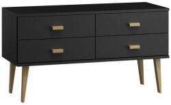 Komforttéka Lara fenyő komód 2 + 2 fiókos 135 Fekete