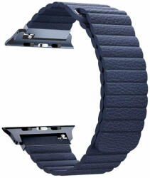 BStrap Leather Loop szíj Apple Watch 42/44/45mm, Dark Blue
