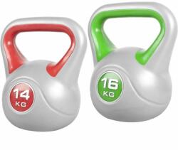 Gorilla Sports Kettlebell súlyzó szett műanyag 14/16 kg