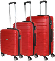 Benzi Subway piros 4 kerekű 3 részes bőrönd szett (BZ5694-szett-piros)