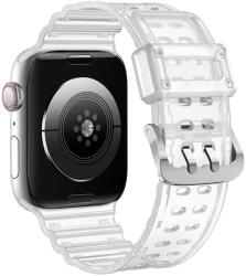 Curea plastic Triple Protection compatibila cu Apple Watch 4/5/6/7/8/SE 38/40/41mm Transparenta (9145576276174)