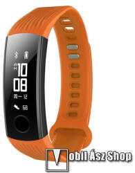 Okosóra szíj - NARANCSSÁRGA - szilikon, Twill mintás - 215mm hosszú, 15mm széles - Huawei Honor Band 3