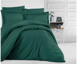 Pucioasa Lenjerie de pat dublu damasc gros culoarea verde Lenjerie de pat