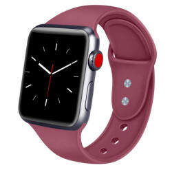 BSTRAP Soft Silicone szíj Apple Watch 42/44/45mm, Red Wine (SAP008C19)