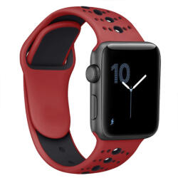 BSTRAP Silicone Sport szíj Apple Watch 38/40/41mm, Red Black (SAP007C05)