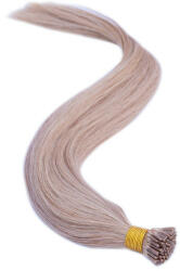 HairExtensionShop Keratinos I-TIP Emberi Póthaj Mikró Gyűrűzéshez Világos Aranyszőke 50cm (Szín #18) (RIT5018)