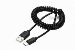 Gembird Cablu de date Gembird Coiled CC-USB2C-AMCM-0.6M, USB - USB-C, 0.6m, Black (CC-USB2C-AMCM-0.6M)