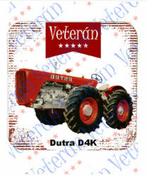  Veterán traktoros poháralátét - Dutra D4K piros (512093)