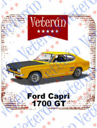 Veterán autós poháralátét - Ford Capri 1700 GT sárga (533390)