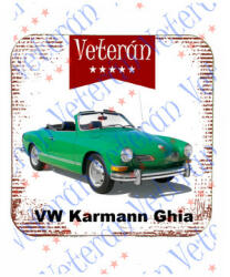 Veterán autós poháralátét - Volskwagen Karmann Ghia zöld (768036)