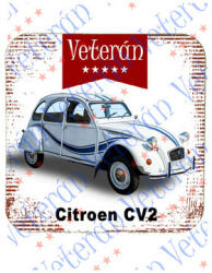 Veterán autós poháralátét - Citroen CV2 fehér (652506)