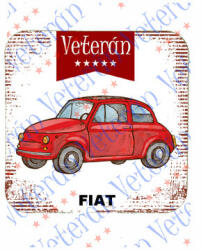 Veterán autós poháralátét - Fiat piros (246182)