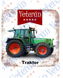  Veterán traktoros poháralátét - Zöld traktor (339967)