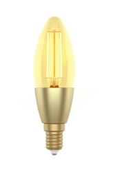 WOOX Smart Home Filament candle design LED Izzó - R5141 (E14, 4, 9W, 470 Lumen, warmw2700K/coldw6500k, Wi-Fi, 15000h) (R5141) - smart-otthon