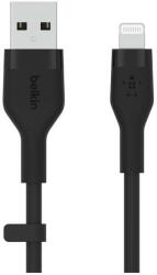 Belkin Cablu de incarcare Belkin, Boost Charge Flex, Silicon, USB-A la Lightning, 3M, Negru (CAA008bt3MBK)