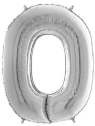  Héliumos fólia lufi, 0-as szám, 65 cm, ezüst (26090S-P)