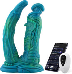 HISMITH WDA017-M Wildolo Devil Series Fantasy Dildo Vibrator with App 23cm Green-Blue Vibrator