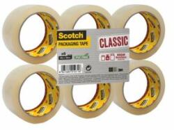 3M Bandă adezivă pentru ambalaje Scotch, fără PVC, transparentă, 48 mm x 50 m, 6 role