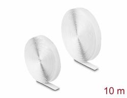 Delock Öntapadó tépőzáras szalag-szett, H 10 m és Sz 20 mm fehér (19065)