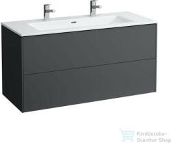 Laufen Pro S 120x50 cm-es 2 fiókos, 2 csaplyukas mosdó és alsószekrény kombináció, traffic grey H8649632661071 (H8649632661071)