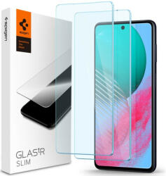 Samsung Galaxy M54 5G SM-M546B, Kijelzővédő fólia, (az íves részre NEM hajlik rá! ), Tempered Glass (edzett üveg), Spigen Glastr Slim, Clear, 2 db / csomag - tok-shop