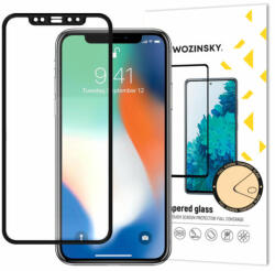 Wozinsky szuper kemény teljes ragasztóval edzett üveg teljes képernyő keret tokkal barátságos Apple iphone xr / iphone 11 fekete (H-42645)