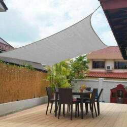 Sun Garden Napvitorla - árnyékoló teraszra, négyszög alakú 4x4 m Grafitszürke színben - HDPE anyagból