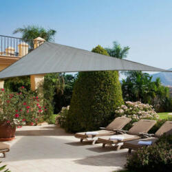 Sun Garden Napvitorla - árnyékoló teraszra, háromszög alakú 5x5x5 m Grafitszürke színben - HDPE anyagból