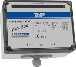J. Pröpster 316711 TF P-VYS 1000 1 BOX előszerelt csatlakozódoboz, 2-es típus, 1MPP, IP65, 1100V ( J. Pröpster 316711 ) (316711)