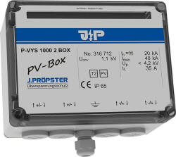 J. Pröpster 316712 TF P-VYS 1000 2 BOX előszerelt csatlakozódoboz, 2-es típus, 2MPP, IP65, 1100V ( J. Pröpster 316712 ) (316712)