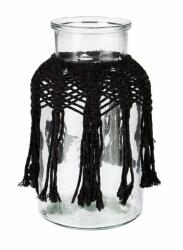 Bizzotto Set 4 vaze sticla bumbac negru Peruvian 14.5x25.5 cm (0347233)