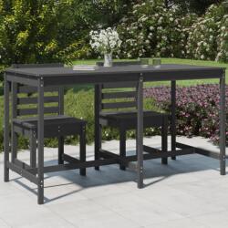 vidaXL Masă de grădină, gri, 203, 5x90x110 cm, lemn masiv de pin (824104)