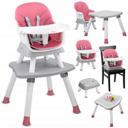 Jokomisiada Scaun de hranire transformabil, masa cu scaun, inaltator, Jokomisiada, 6in1, Roz (ZA4142 RO) - babyneeds Scaun de masa bebelusi