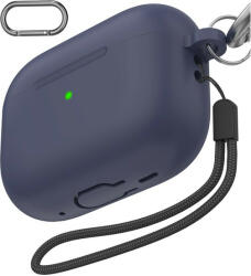 Phoner Simple Apple Airpods Pro 2 szilikon tok, csuklópánttal, éjkék (PN-CP-PT-LC-CS14-SB) - speedshop