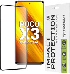 Techsuit Folie pentru Xiaomi Poco X3 / Poco X3 NFC / Poco X3 Pro - Techsuit 111D Full Cover / Full Glue Glass - Black (KF236607) - vexio