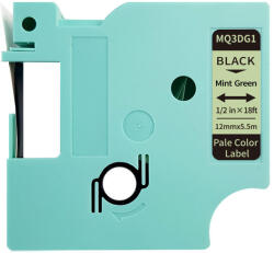 AIMO Etichete AIMO universale 12mm x 5.5m, negru vernil pastel, poliester adezive, transfer termic, AIMO D1600, MQ3DG1 (AIMQ3DG1)