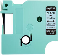 AIMO Etichete AIMO universale 12mm x 5.5m, negru bleu pastel, poliester adezive, transfer termic, AIMO D1600, MQ3DB1 (AIMQ3DB1)