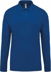 Kariban Férfi galléros póló Kariban KA256 Men'S Long-Sleeved piqué polo Shirt -4XL, Light Royal Blue