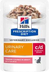 Hill's Hill's Prescription Diet Pachet economic Hill´s Hrană pisici - c/d Multicare Stress Urinary Care, cu somon (24 plicuri x 85 g)