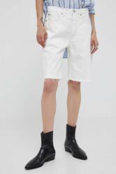 Ralph Lauren pantaloni scurti din bumbac culoarea alb, neted, high waist PPYX-SZD0OO_00X